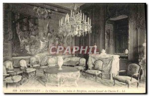 Old Postcard Rambouillet Chateau the former reception room of Charles X board