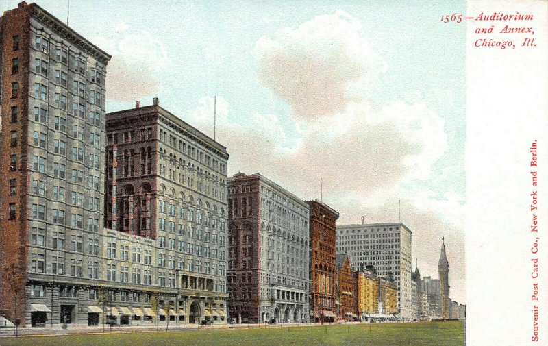 Auditorium and Annex, Chicago, Illinois, Early Postcard, Unused