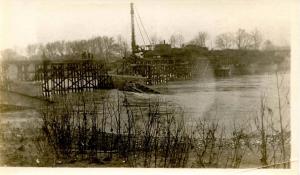 OH - Dayton. March 1913 Flood Aftermath, Railroad Bridge. RP (PHOTO, not a PC)