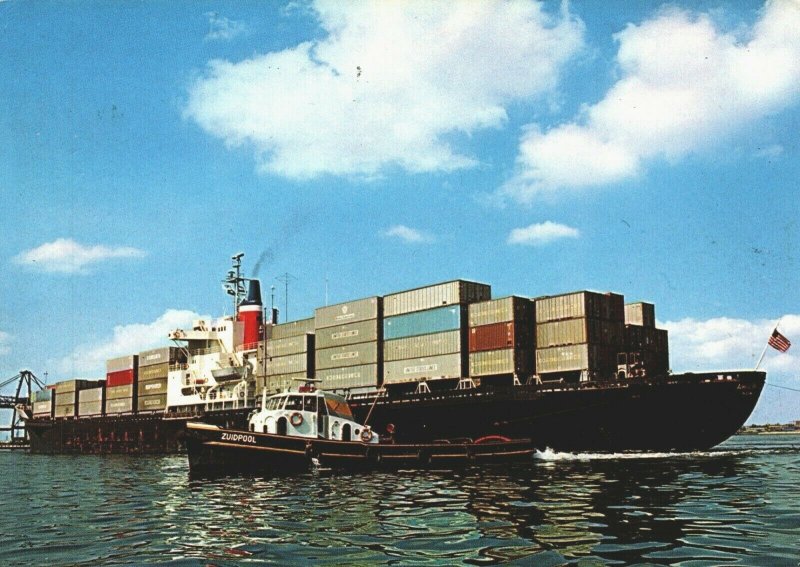 Rotterdam Holland Cargo Ships Vintage Postcard BS17