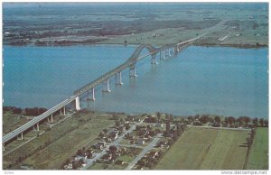 Aerial View, Laviolette Bridge, St-Laurent River, Trois-Rivieres, Quebec, Can...