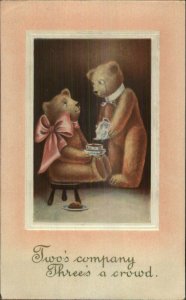 Teddy Bears Having Tea Fantasy - Monocole BB London Series c1910 Postcard G19