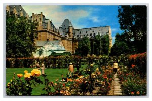 CPR Empress Hotel and Garden Victoria BC Canada UNP Chrome Postcard B19