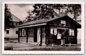 France RPPC Camp De Stetten Kiosque A Journaux Soldiers Motorcycle Postcard P24