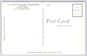 Bkgd View~10th Infantry Division Headquarters~Camp Funston~KS~Plastichrome~Vtg