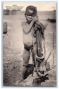 West Africa Postcard Budding Warrior (Young Ceveve) 1923 Vintage Posted