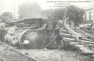 France social history carte d`autrefois Bernay railway station train accident