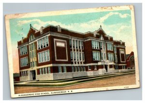 Vintage 1931 Postcard Albuquerque High School Building New Mexico