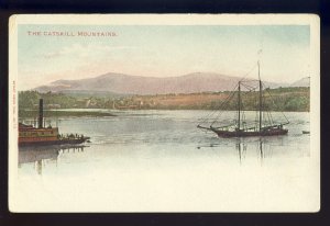 Catskill Mountains, New York/NY Postcard, Early View Of Ships On water