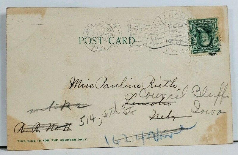 East Mauch Chunk Pa High School Building c1907 Postcard L19