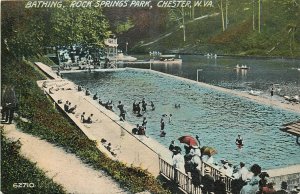 c1910 Chester West Virginia Bathing Rock Springs Park Swimming Postcard 25-11490
