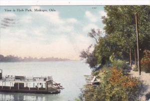 Oklahoma Muskogee View In Hyde Park 1909 Curteich