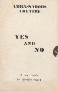 Felix Alymer in Yes And No George Formby Comedy Theatre Programme