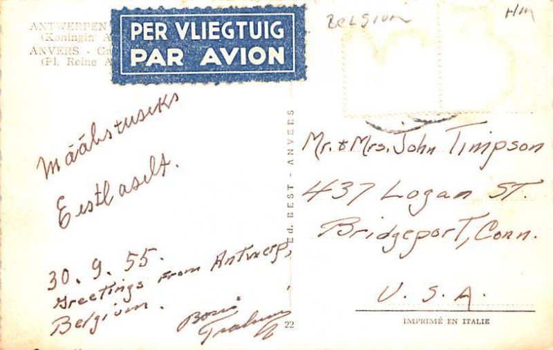 Anvers Belgium Postal Used Unknown, Missing Stamp 