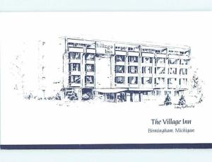 Unused 1980's VILLAGE INN MOTEL Birmingham Michigan MI u0965