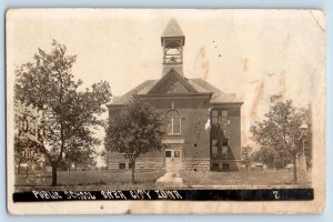 Swea City Iowa IA Postcard RPPC Photo Public School Building 1911 Antique Posted