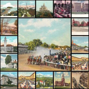 United States lot of 15 topographical postcards