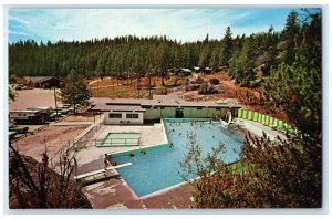 c1950's Lolo Hot Springs Resort Swimming Pool Lolo Montana MT Vintage Postcard