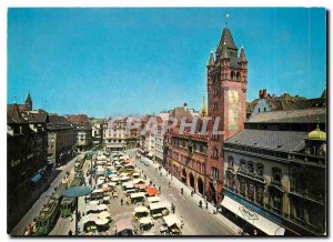 Postcard Modern Basel Marktplatz mit Rathaus