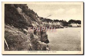 Old Postcard La Bernerie Cliffs of Patorie Fishing