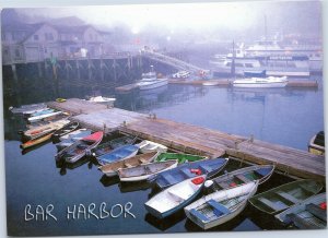 Bar Harbor - row boats at dock  Maine Postcard