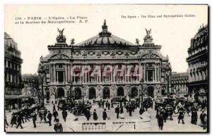 Old Postcard Paris Opera Metro