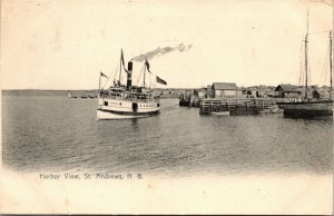 Vtg 1906 Harbor View St Andrews New Brunswick NB Canada Postcard