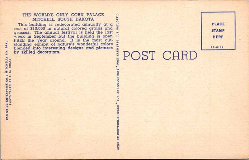 Postcard BUILDING SCENE Mitchell South Dakota SD AM2371