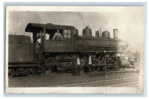 1914 Locomotive 4451 Engineers Chicago Illinois IL RPPC Photo Antique Postcard 