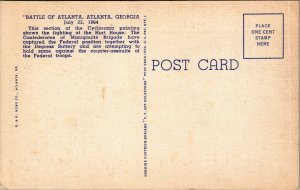 Vtg 1930s Battle Of Atlanta Civil War Cyclorama Building Georgia GA Postcard