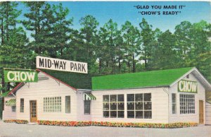 Linen Roadside Postcard; Mid-Way Park Chow Diner Hwy 71 Boles AR Scott County