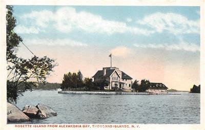 Rosette Island From Alexandria Bay, Thousand Islands, New York ca 1920s Postcard
