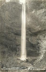 United States real photo postcard Latourell Falls Oregon