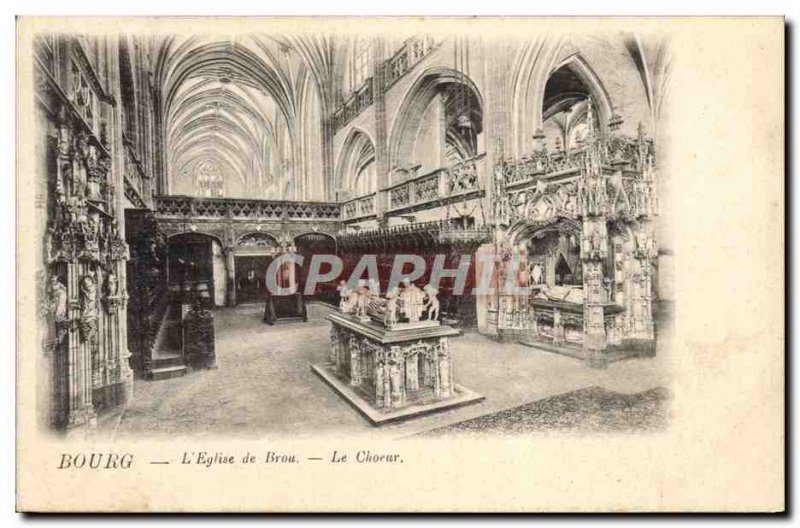 Old Postcard Bourg Brou Church Choir