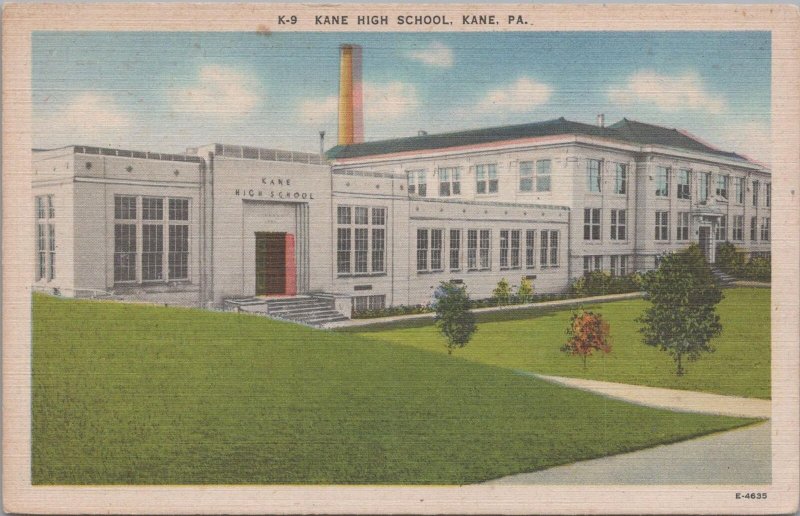 Postcard Kane High School Kane PA