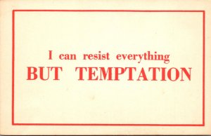 Motto Card I Can Resist Everything But Temptation