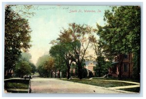 1909 View Of South Street Waterloo Raymond Iowa IA Posted Antique Postcard 