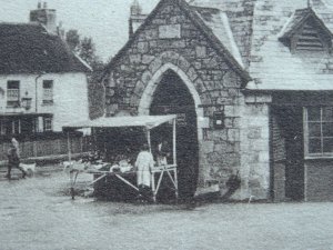 Devon Dartmoor CHAGFORD The Square & Market Stall c1924 Postcard by Frith