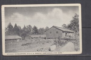 MASSACHUSETTS, CAMP DEVENS, AYER, 301st. INFANTRY, HEADQUARTERS, 1917 ppc., used