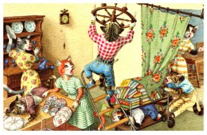 Cats Hanging Lamp    Alfred Mainzer no. 4955