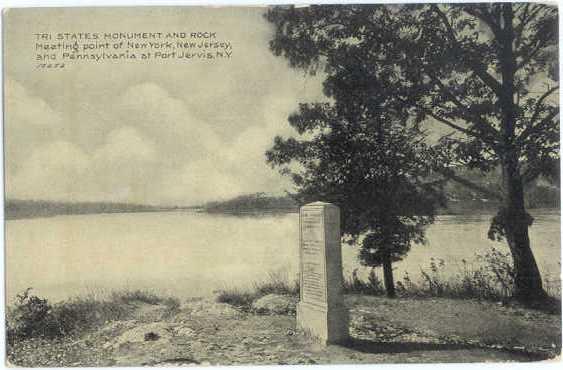 D/B Tri States Monument & Rock at Port Jervis NY New York