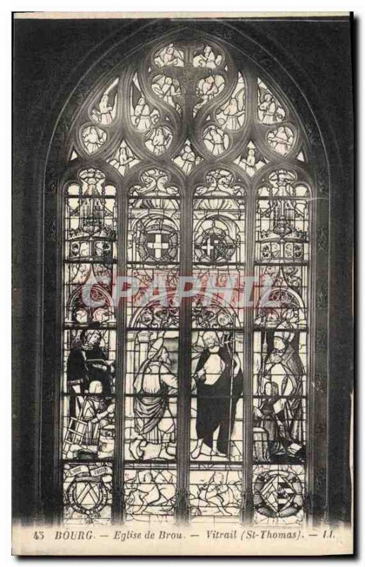 Postcard Ancient Church of Brou Stained Glass St. Thomas