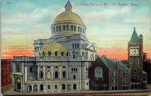 Vtg Boston Massachusetts MA Christian Science Church 1910s Old View Postcard