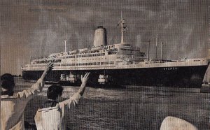 Postcard Sailors Waving Ship Bremen