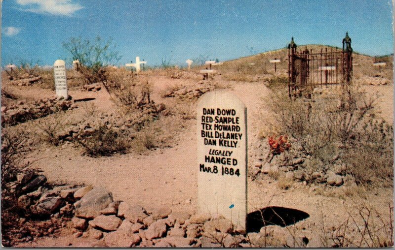 Vtg 1950's Boothill Graveyard Tombstone Arizona AZ Chrome Postcard