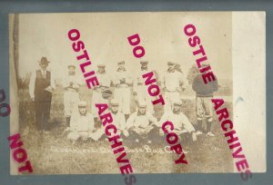 Greenford OHIO RPPC 1909 BASEBALL TEAM Posing COACHES nr Youngstown Salem OH