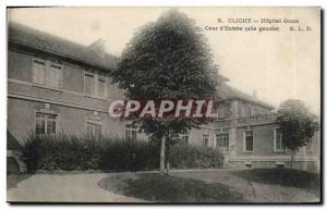 Old Postcard Clichy Hospital Gouin Court left Entree