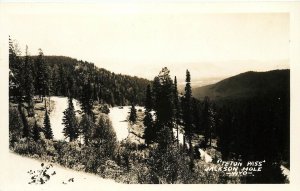 RPPC Postcard Teton Pass Jackson Hole WY
