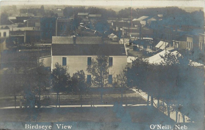Postcard RPPC C-1915 Nebraska O'Neil Birdseye View Halldorson NE24-1827