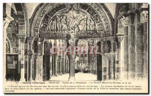 Old Postcard Vezelay Facade of the Church of the Madeleine Central Portal Nar...